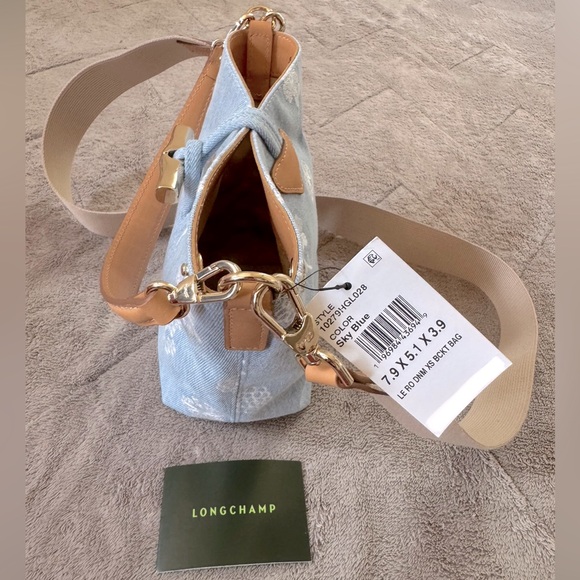 NEW🔥LONGCHAMP XS Le Roseau Denim Bucket Bag🔥 - Picture 6 of 13